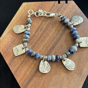 Blue and Silver Beaded Bracelet